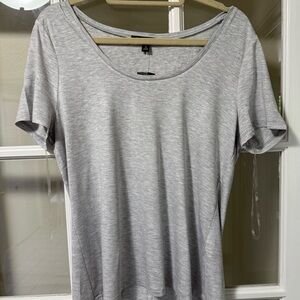 INC International Concepts Gray Fitted Short Sleeve T-Shirt